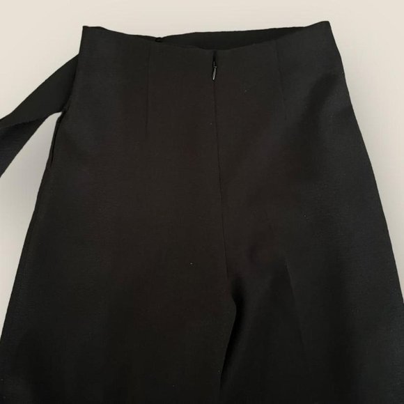 Black Flared Pants With Belt - Picture 3 of 5